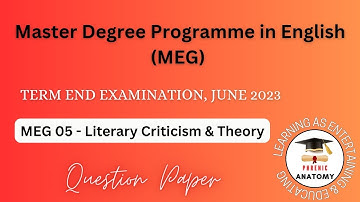 MEG 05- Literary Criticism & Theory | Term End Examination, June 2023 | Question Paper #ignou #meg
