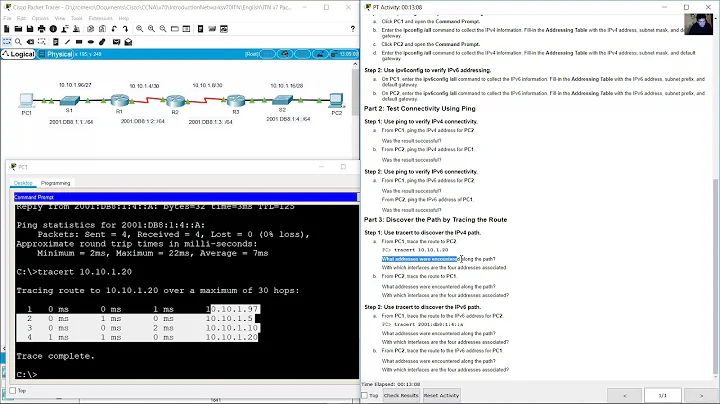 13.2.6 Packet Tracer - Verify IPv4 and IPv6 Addressing