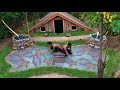 Build Two waterfall Fish pond The Face Secret Swimming Pool House