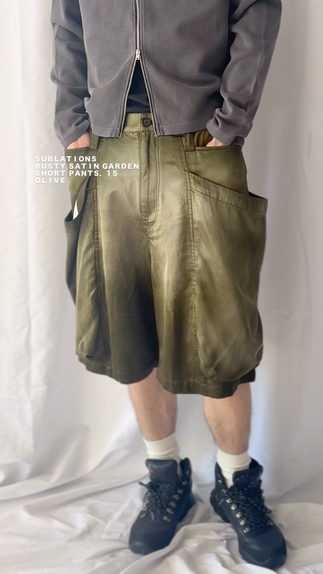 パンツ sublations RUSTY SATIN EASY SHORT PANTS SUBLATIONS(サブレーションズ)】RUSTY SATIN GARDEN SHORT PANTS .15