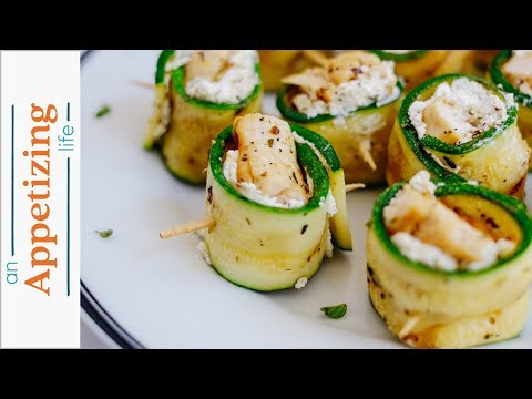 Grilled Zucchini Roll-Ups with Chicken and Goat Cheese | Appetizer