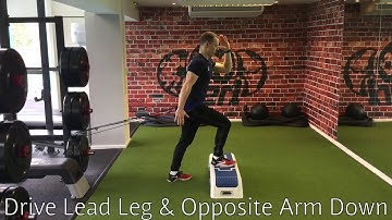 Band Resisted Sprinter Step Up from Low Step