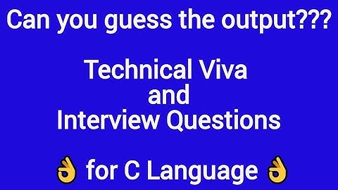 Technical and Tricky Questions - C Programs - Set 1