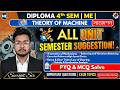 SUGGESTION 2026 for Diploma 4th Sem | Theory Of Machine l MCQ Solve।All Unit। ME।।by Surojit Sir