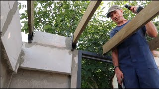 Как построить сарай-дровник из ЖЕЛЕЗОБЕТОНА даром и быстро ч.8 Нож Делаем крышу