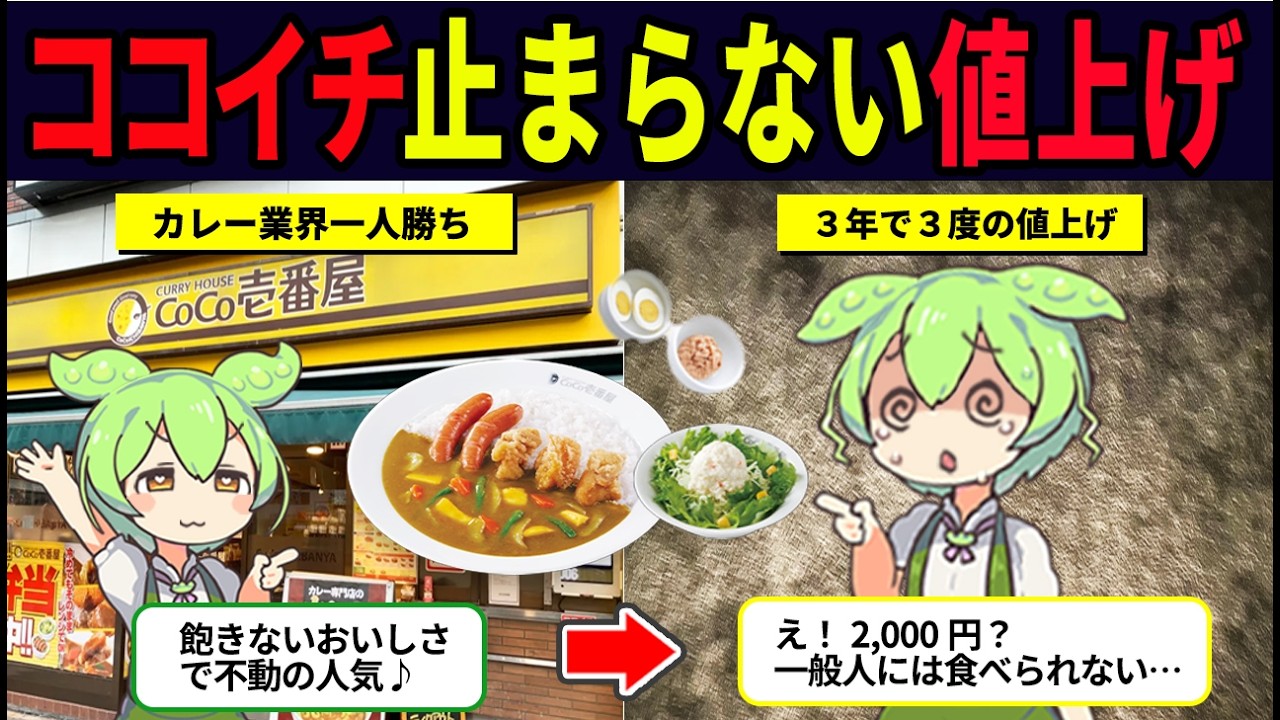 ココイチまた値上げ、高級路線が進む理由【ずんだもん解説】