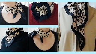 ♥アニマル柄のスカーフを大人シックにアレンジ animal print scarf with outfits