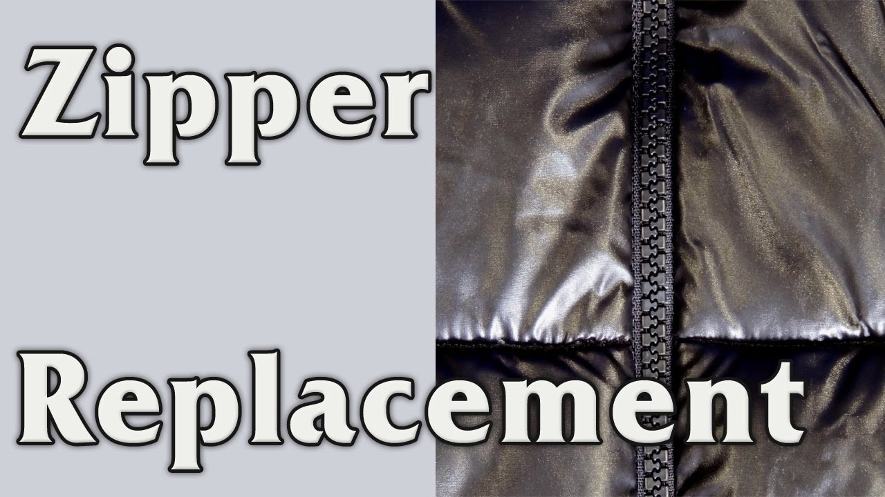 How to replace a Zipper closure on a puffer coat. 