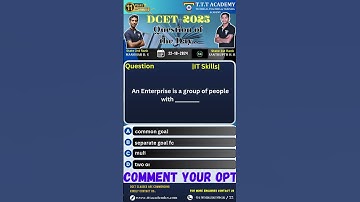 DCET | 22 -10 -24 ANSWER | IT Skills | TTT Academy