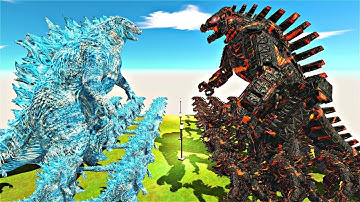 Legendary Godzilla War | Growing Evolved Ice Godzilla vs Fire Mechagodzilla, Size Comparison | ARBS