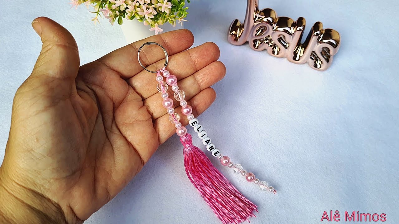 como fazer chaveiro com nome/ muito fácil rápido e gastando pouco