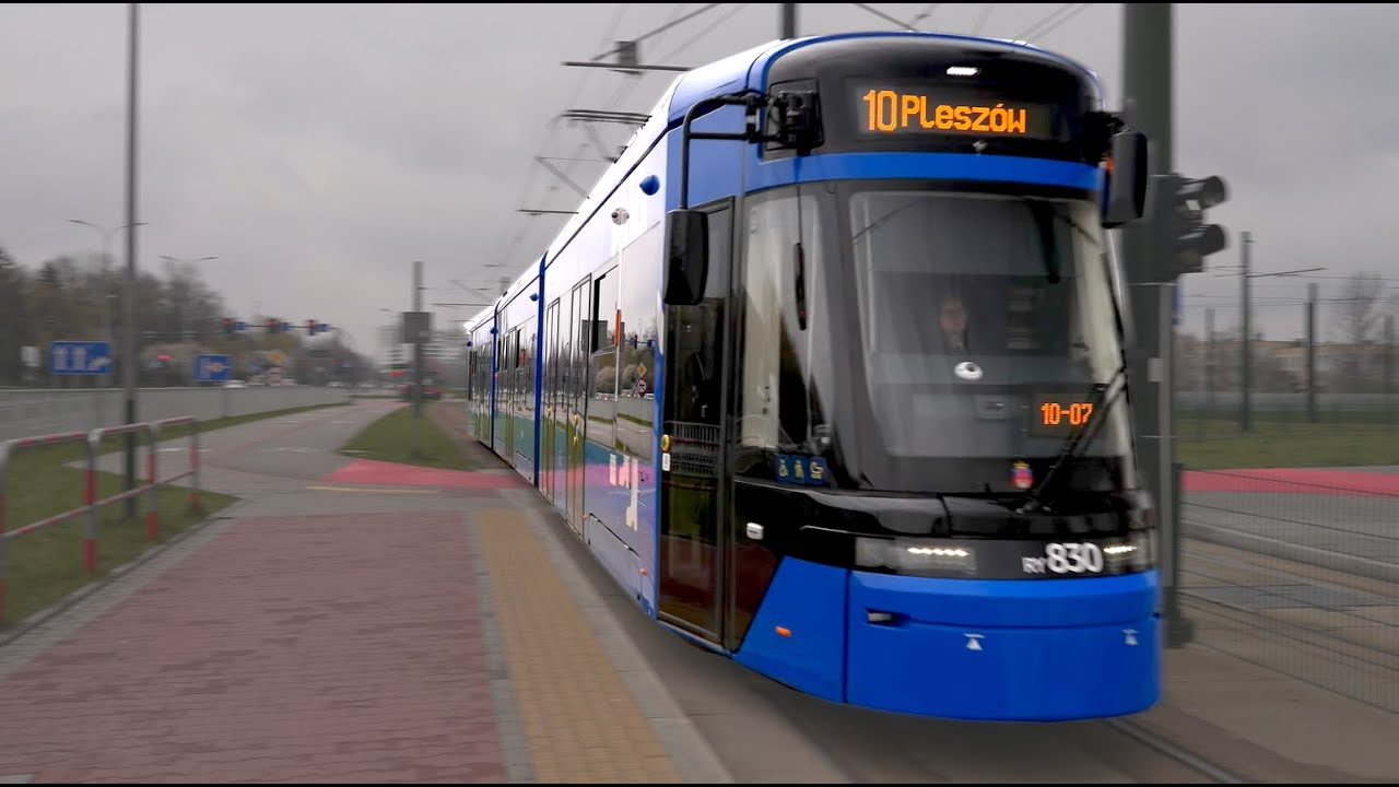 Poland, Kraków, tram 10 ride from Kurdwanów P+R to Bialucha