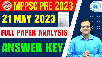 21 MAY 2023 MPPSC PRE PAPER ANALYSIS | ANSWER KEY | MPPSC PRE 2022 | #atharvaiasacademyindore