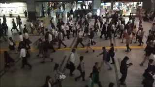 【HD】20150917　平日19時過ぎのJR品川駅コンコース（約20秒）