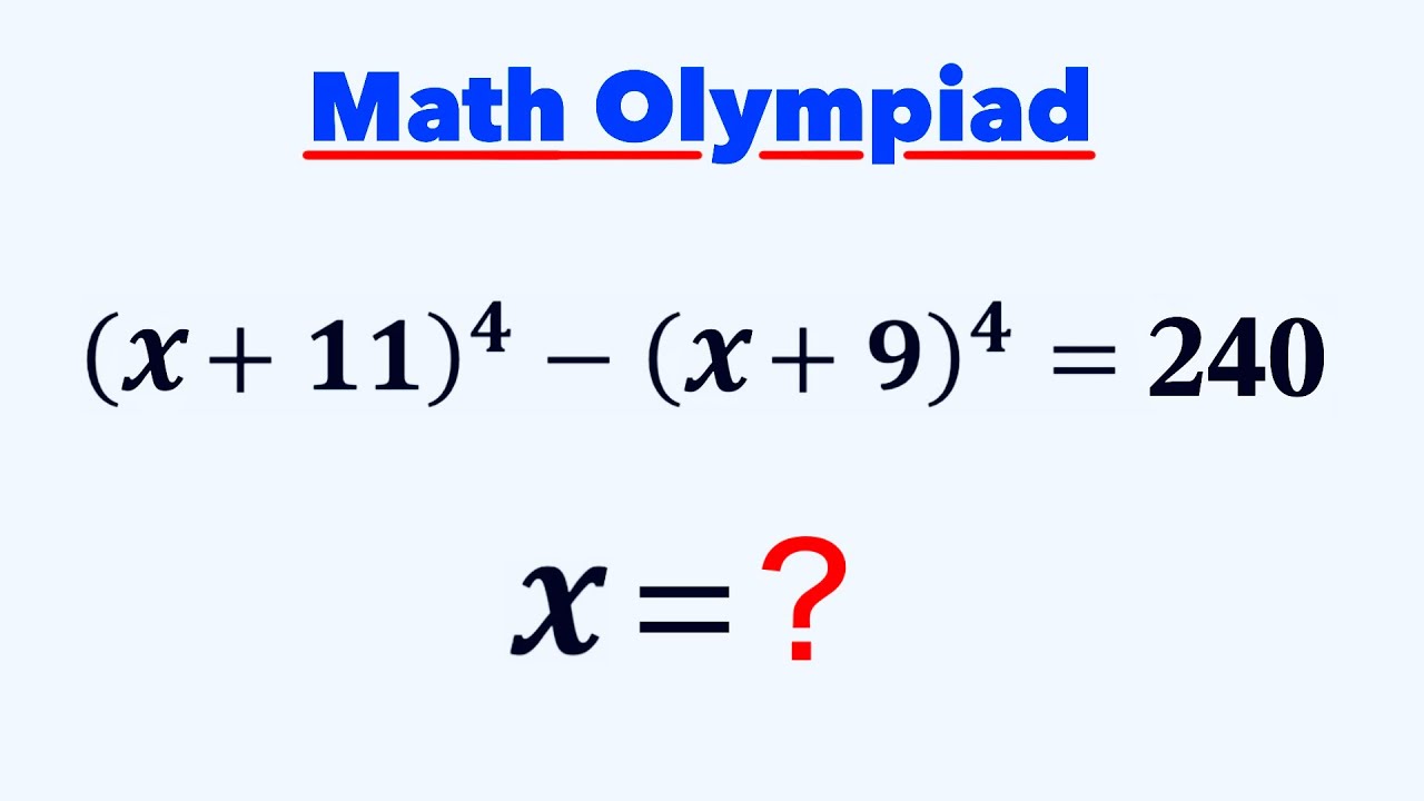 Math Olympiad | A Nice Algebra Problem | VIJAY Maths - YouTube