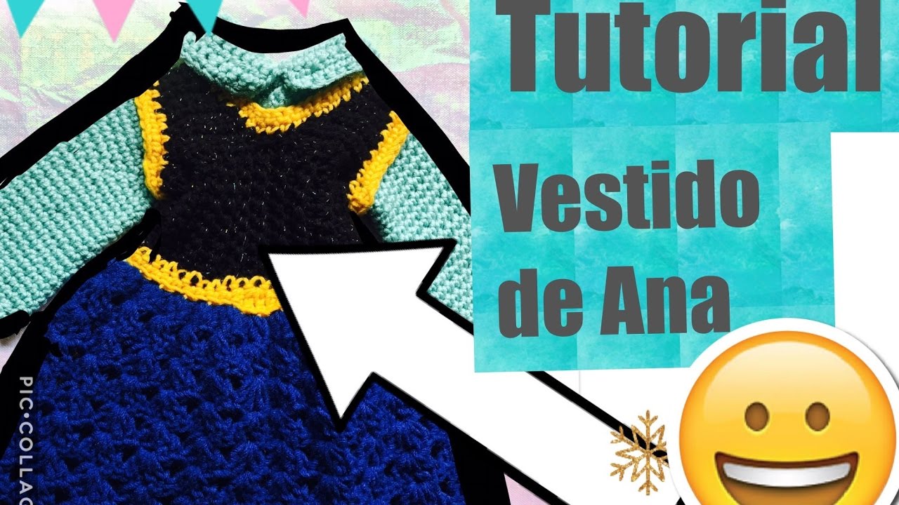 Pincesa Ana de frozen , vestidito tejido a gancho.!!