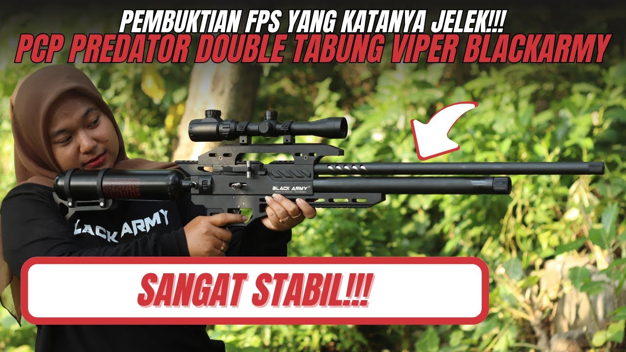 Tes FPS Senapan Angin PCP Double Tabung Viper Blackarmy Double Tabung: Angin Irit, Speed Selangit!