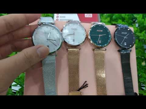 Đồng Hồ Nữ JS-003 Julius Star Hàn Quốc Dây Thép Mặt Xà Cừ