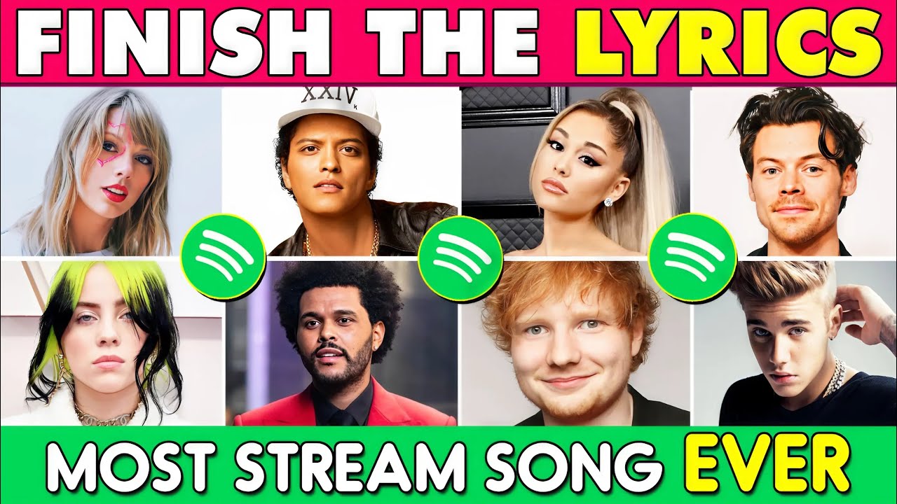 FINISH THE LYRIC | Spotify Top 50 Most Streamed Songs EVER |  Guess The Song Challenge 🎶