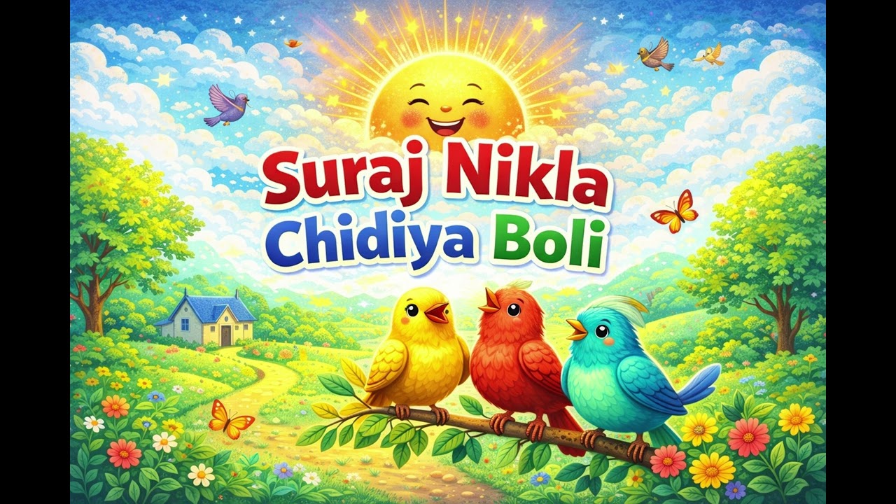 Suraj Nikla Chidiya Boli ☀️🐦 | Hindi Nursery Rhyme | Kids Poem | Hindi Rhymes for Kids