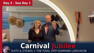Carnival Jubilee Sea Day 1: Diamond Luncheon, Golden Mermaid Bar & Fahrenheit 555 Steakhouse