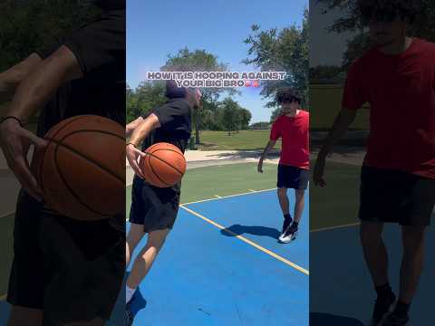 I 1v1 big bro today😂🏀 #basketballball #jdub #1v1 #hoops