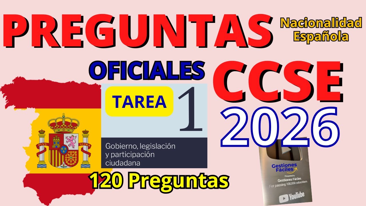 💥𝘾𝘾𝙎𝙀 𝙏𝙚𝙨𝙩 𝙀𝙭𝙖𝙢𝙚𝙣 𝙏𝙖𝙧𝙚𝙖 1💥𝐂𝐨𝐧𝐬𝐞𝐠𝐮𝐢𝐫 𝐥𝐚 𝐍𝐚𝐜𝐢𝐨𝐧𝐚𝐥𝐢𝐝𝐚𝐝 𝐄𝐬𝐩𝐚𝐧̃𝐨𝐥𝐚 Preguntas 2026😜#gestionesfaciles #CCSE