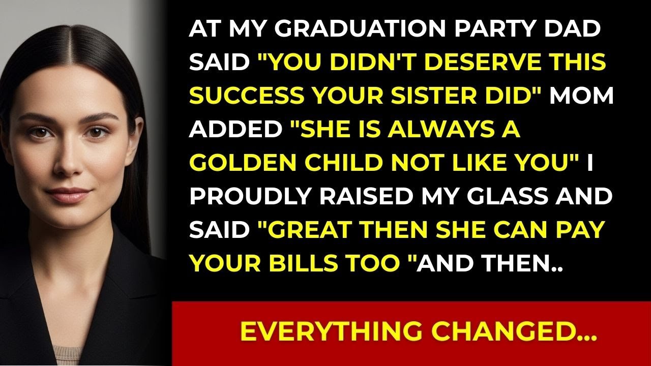 At My Graduation Party, Dad Said, “You Didn’t Deserve This Success—Your Sister Did” I Raised My