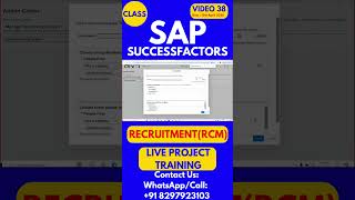 SAP SuccessFactors RCM Training Online Tutorial Class 38 12th April 2026 #sapsuccessfactorstraining