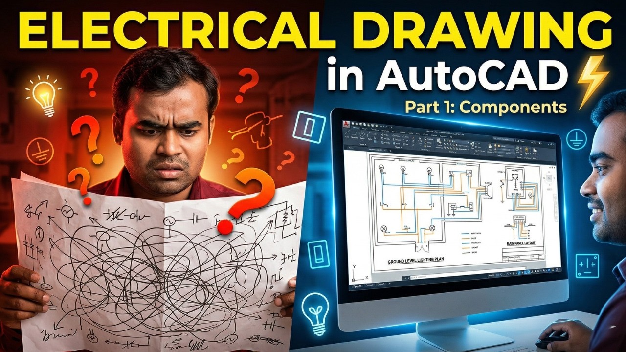 How to Make Electrical Drawing in AutoCAD | Components Explained Step ...