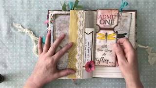 Vintage Shabby Chic Dragonfly Journal for Private Swap with Gina