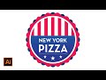 Adobe Illustrator Tutorial - How to create Badge design on 'New York Pizza'  - DesignMentor