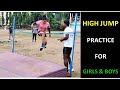 Odisha police High jump pratice for boys and girls.