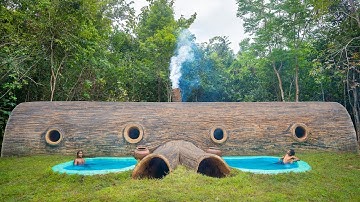 Building Twin Roound Swimming Pool for my Tree House by Ancient Skills