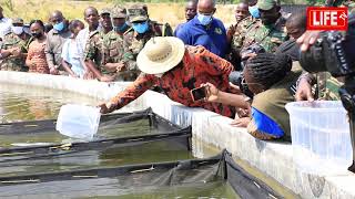 KAZI IENDELEE-Waziri Stergomena alivyotembelea Skimu ya Kilimo cha Kimkakati Chita JKT