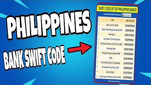 How to find list of Banks in the Philippines and Swift code