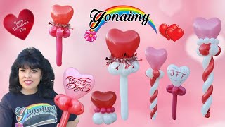 Heart  Wand Balloon,-  Varita con Corazon con  globos 260 .