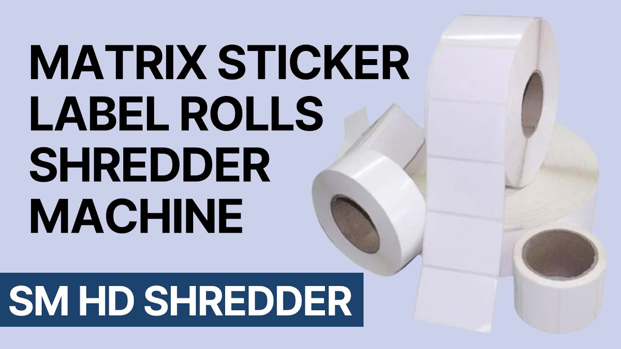 Spooling Code Labels Sticker label shredding, adhesive material roll shredder with spooling ...
