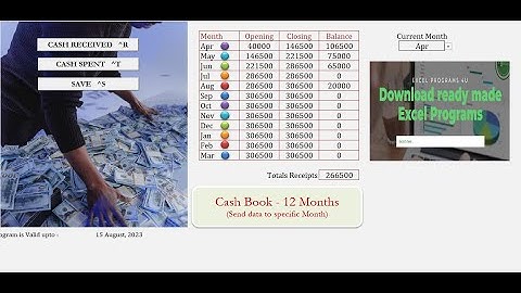 12 Sheets Cash Book