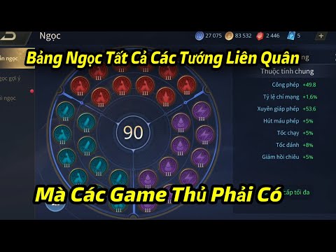 Hướng Dẫn Lắp 5 Bảng Ngọc Chung Cho Tất Cả Các Tướng Trong LIÊN QUÂN Nhân Đôi Sức Mạnh