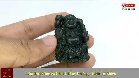 Mặt Dây Chuyền Phật Di Lặc Đá Ngọc Bích Tự Nhiên Xanh Đậm