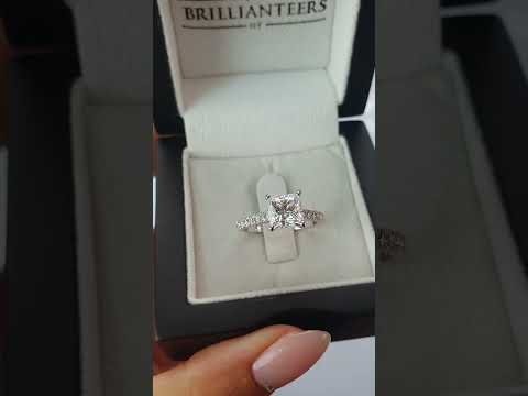 Stunning Cathedral Style Princess Cut Engagement Ring