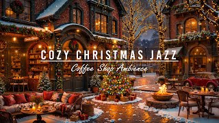 Peaceful Snow Falling At Cozy Street Coffee Shop Ambienceinstrumental Christmas Jazz Music To Relax