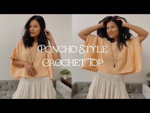 Poncho Style Crochet Top - 2 Pieces Crochet Top ( Free Crochet Pattern )