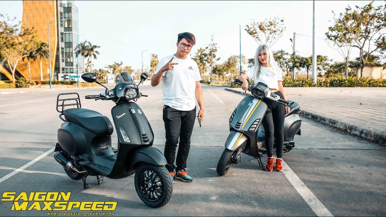 Bình Dương Vespa Sprint độ cực chất với loạt đồ chơi đắt tiền