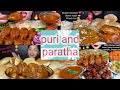 luchi  and paratha with chicken curry and butter chicken | SPICE ASMR  ASHIFA ASMR STELLA ASMR MADDY