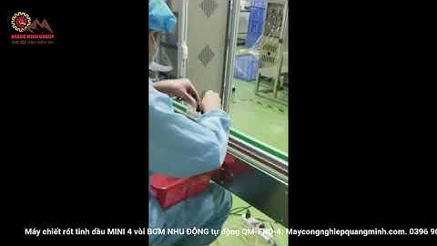 Máy chiết rót tinh dầu MINI 4 vòi BƠM NHU ĐỘNG tự động QM FND 4