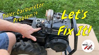 Craftsman 5 HP Tiller Carburetor Problem! Do It Yourself!