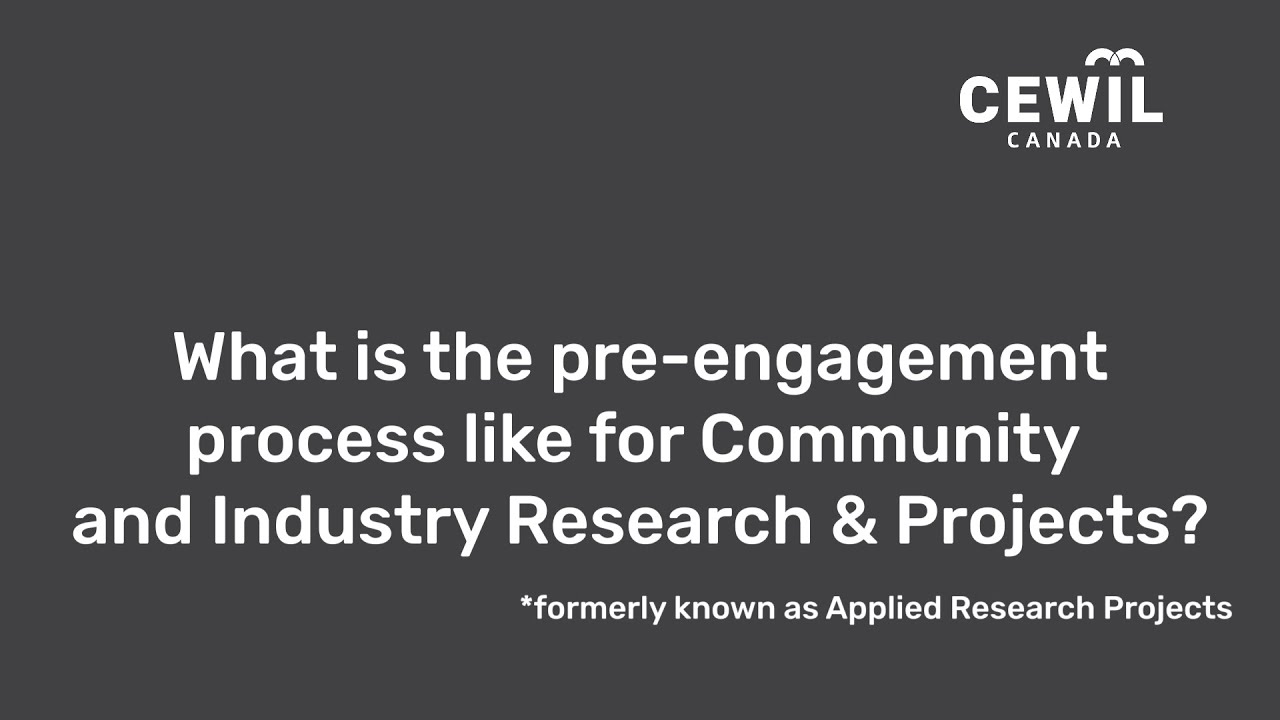 Community and Industry Research & Projects - Pre-Engagement - YouTube