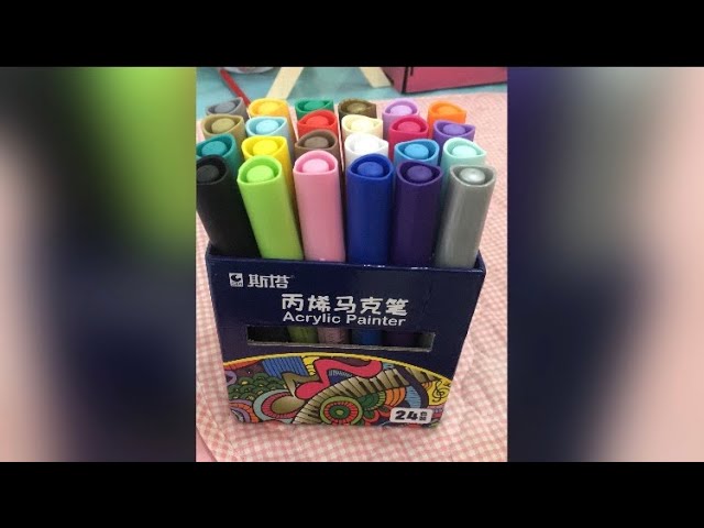 24 Colors Acrylic Paint Pens Markers Dual Tip Pens With - Temu